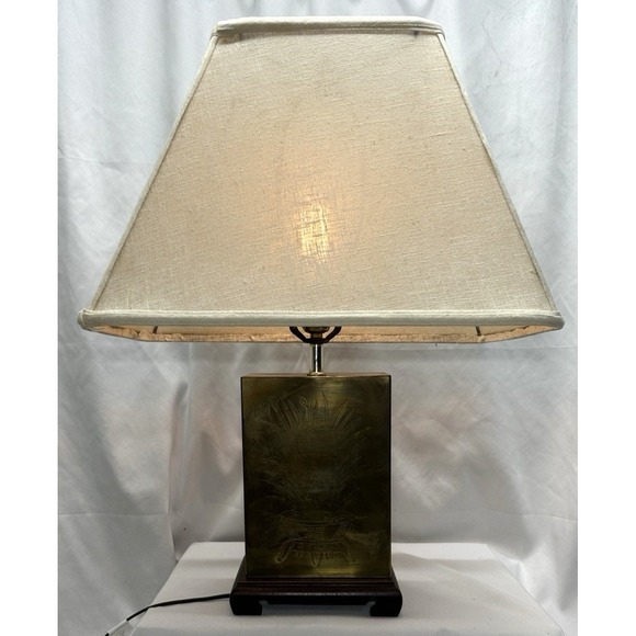 Source Unknown Other - Murray Feiss Brass Etched Asian Style Table Lamp- Tested & Working